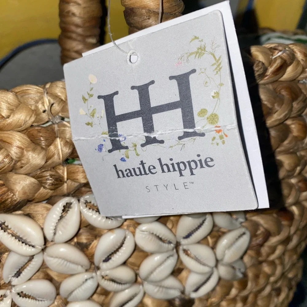Haute Hippie‎ Woven Tote with Red and White Accents
